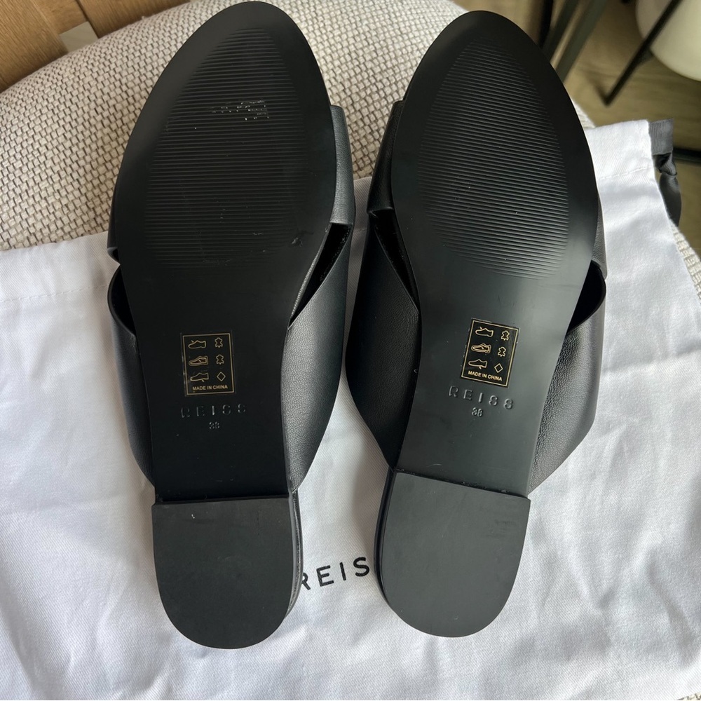 Reiss Brooke Slide Sandals in Black NWOT - Picture 2 of 5